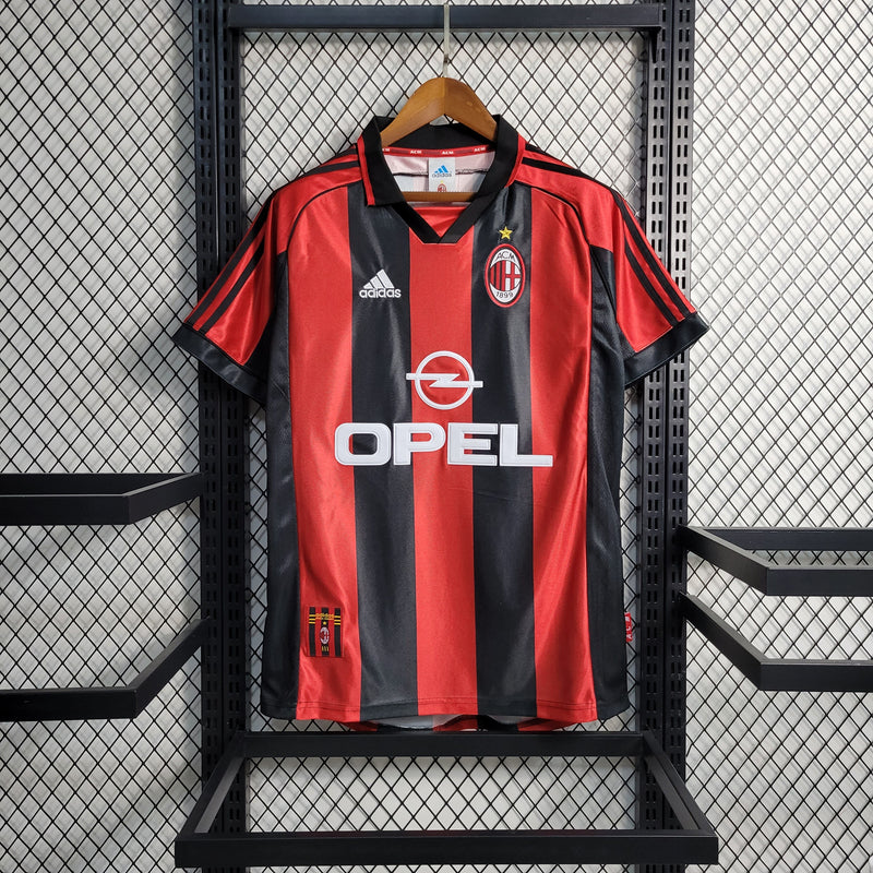 AC Milan Home Shirt 1998/1999 Retro Red/Black Men's