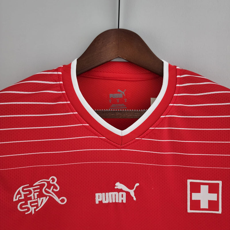 Men's Red 2022 World Cup 2022 Swiss National Team Shirt