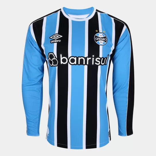 Grêmio I 23/24 Long Sleeve Blue and Black Men's Shirt