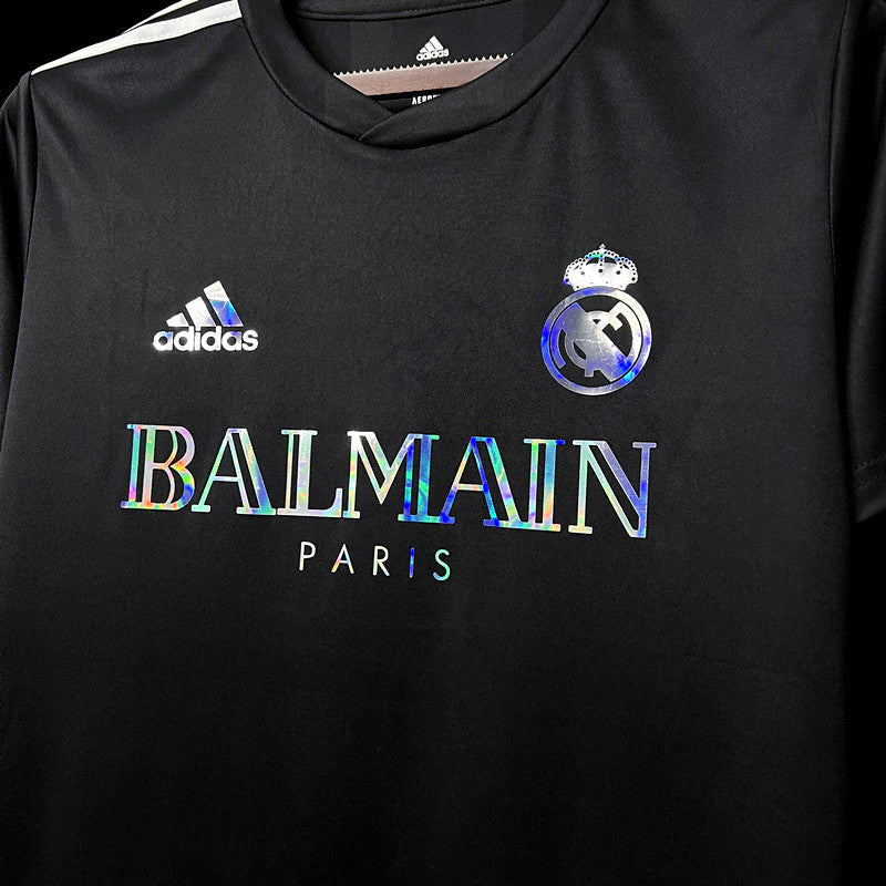 Camisa Real Madrid x Balmain Collab Preta Masculina