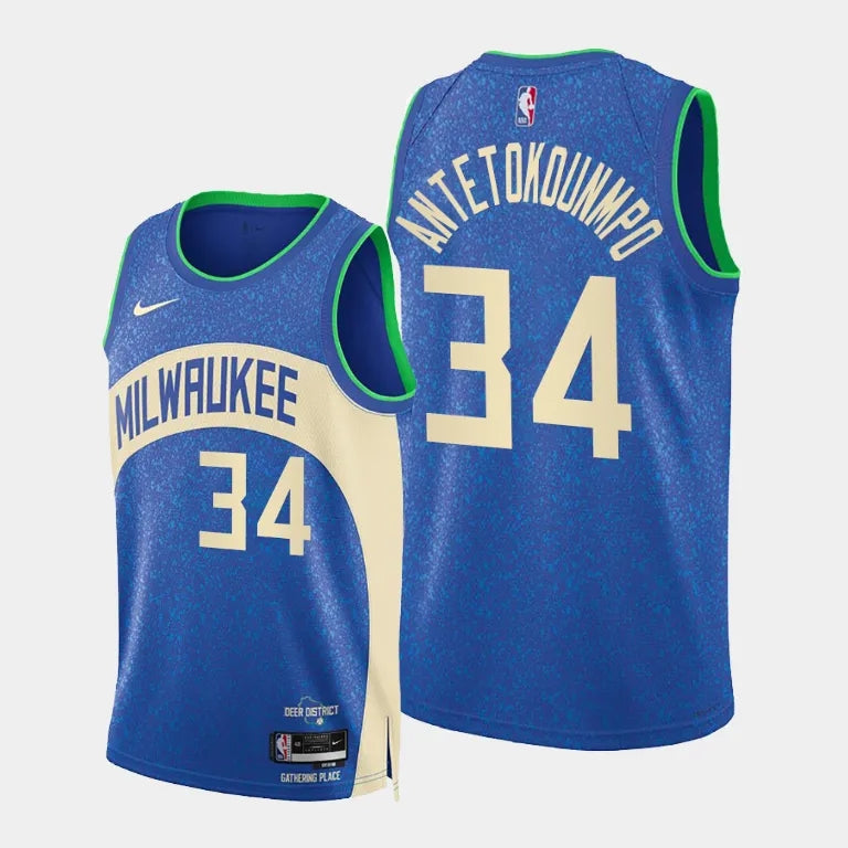 Regata Milwaukee Bucks Swingman City Edition 23/24 Azul Masculina