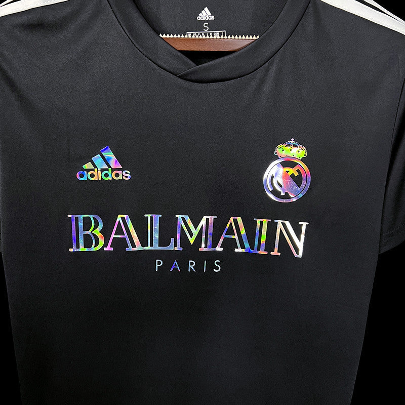 Camisa Real Madrid x Balmain Collab Preta Masculina