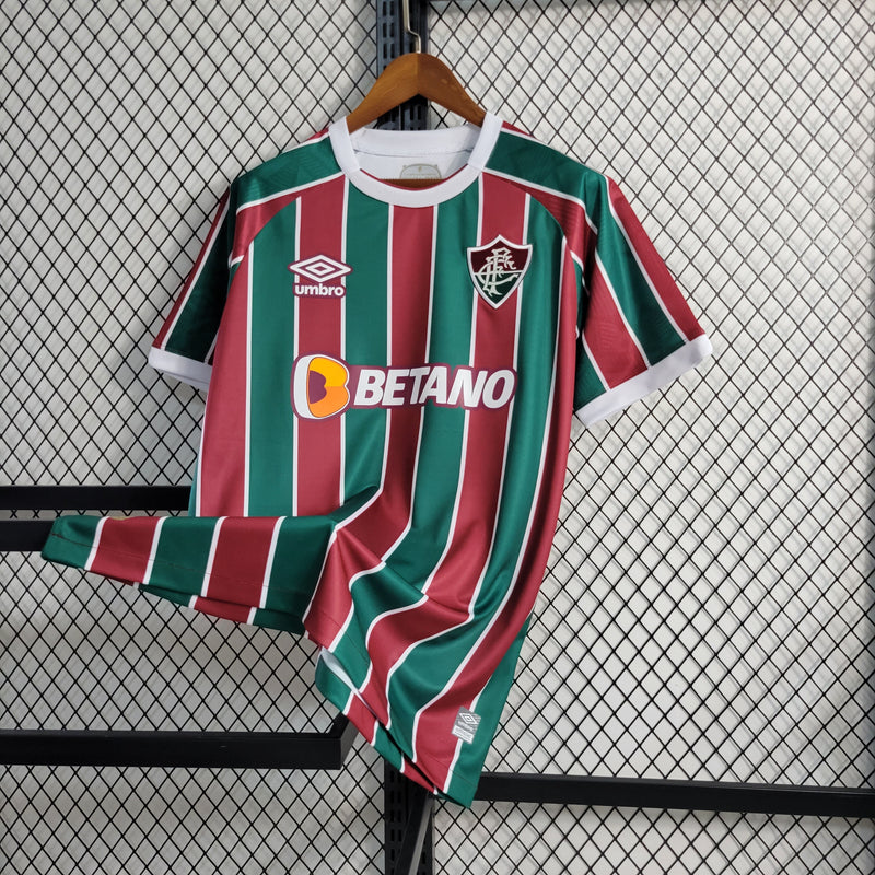 Men's Fluminense Home 23/24 Red and Green Shirt