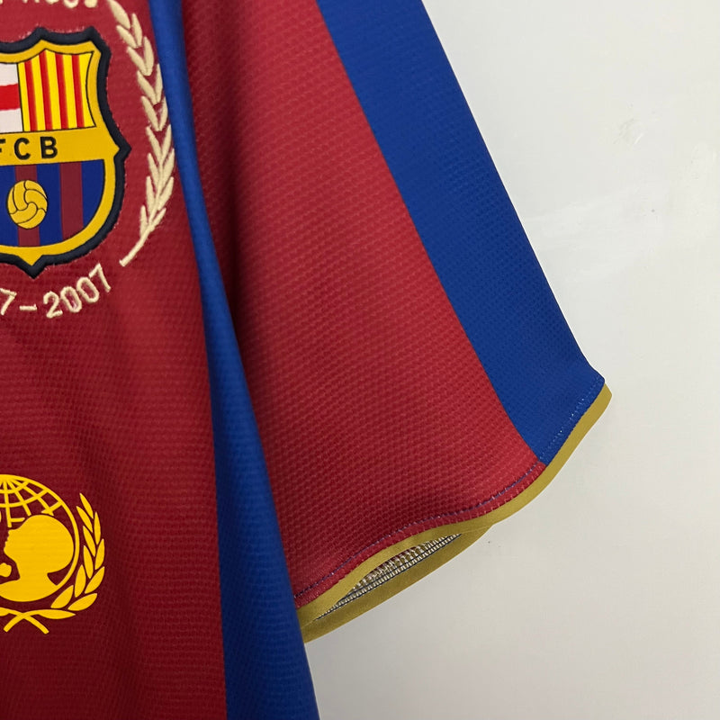 Barcelona Home 2007/2008 Retro Red/Blue Men's Shirt