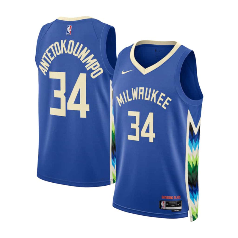 Regata Milwaukee Bucks Swingman City Edition 22/23 Azul Masculina