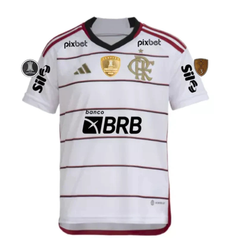 Flamengo II 23/24 White Shirt with Sponsorship and Patches for Men