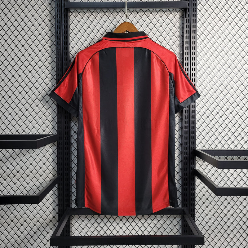 AC Milan Home Shirt 1998/1999 Retro Red/Black Men's