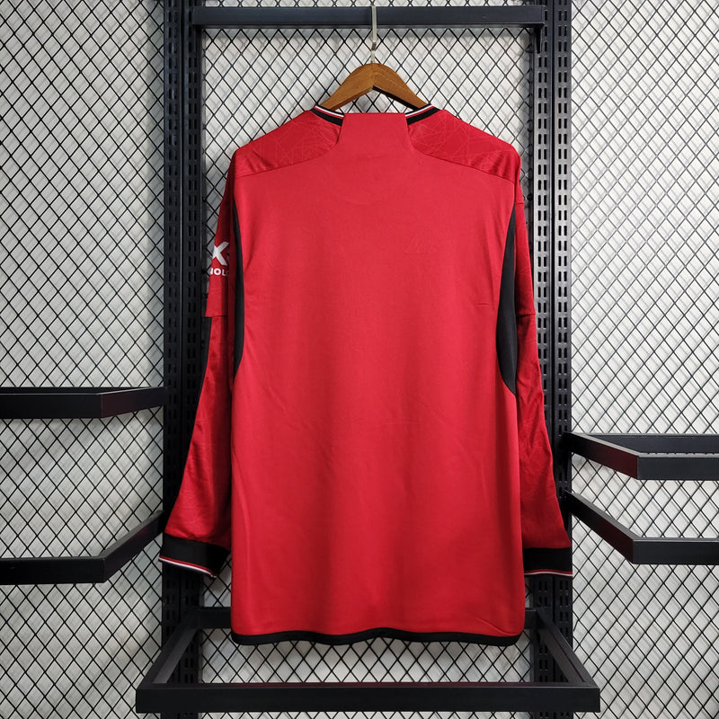 Manchester United Home 23/24 Long Sleeve Red Men's Shirt