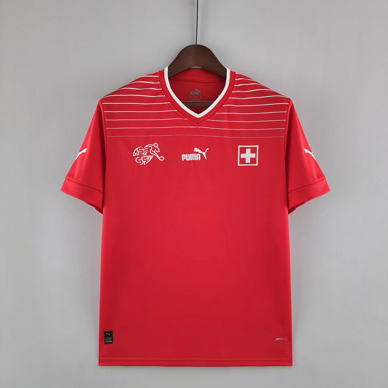 Men's Red 2022 World Cup 2022 Swiss National Team Shirt