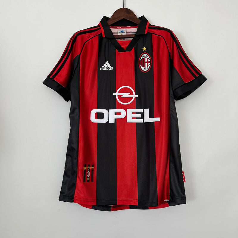 AC Milan Home Shirt 1998/1999 Retro Red/Black Men's