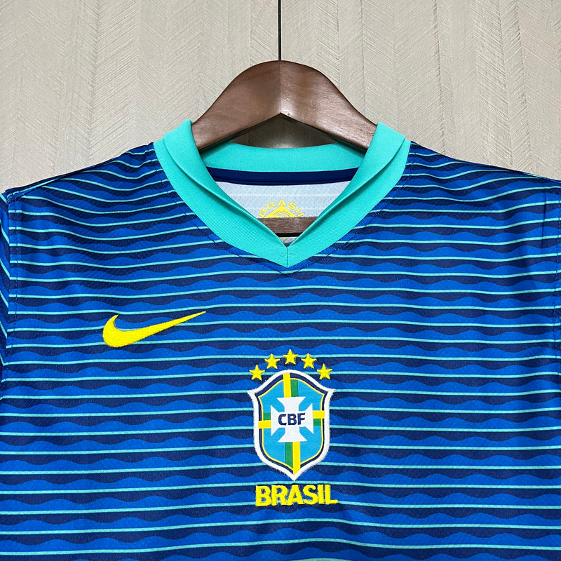 Conjunto Infantil Seleção Brasil Away 24/25 Nike - Azul