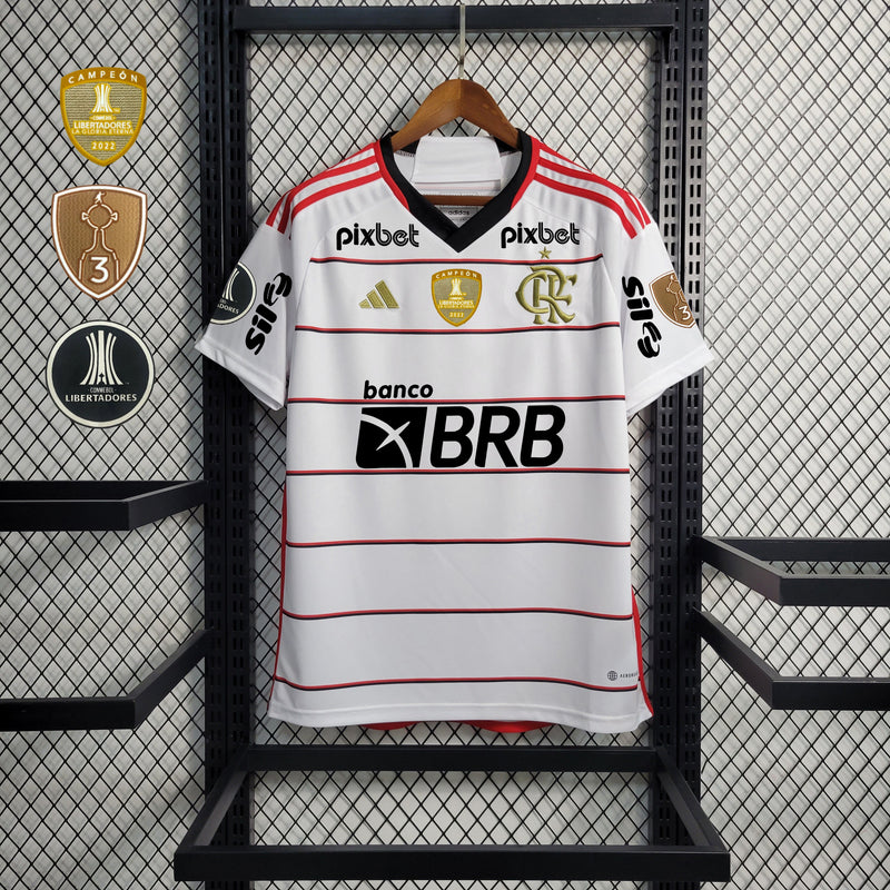 Flamengo II 23/24 White Shirt with Sponsorship and Patches for Men