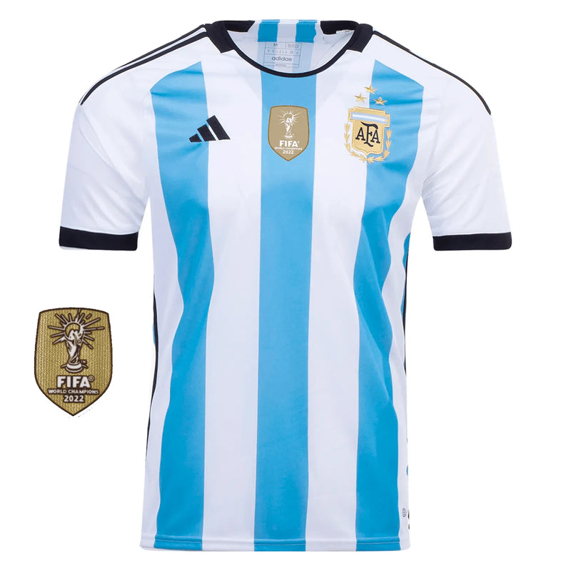 Argentina 1st World Cup 2022 Champion White and Blue Men's Shirt