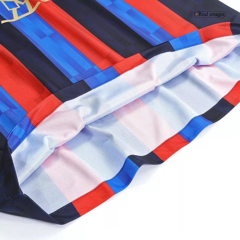 Camisa Barcelona Edição Especial Drake OVO 22/23 Vermelha e Azul Masculina