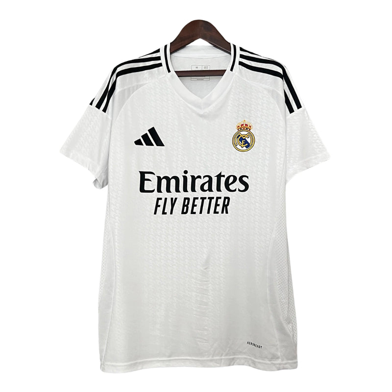 Camisa Adidas Real Madrid I 24/25 Masculina - Branco/Preto