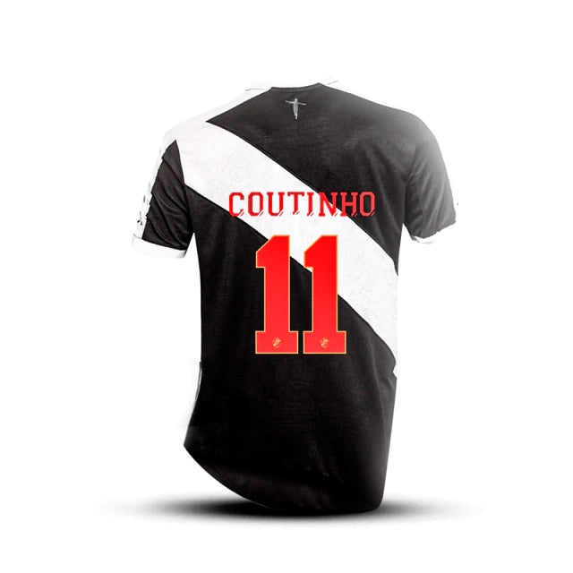 Camisa Vasco da Gama II 24/25 Torcedor Kappa Masculina - Coutinho N 11 - Preta