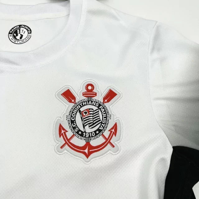 Camisa Corinthians I 2024/25 Torcedor Masculina - Branca e Preta - Memphis Depay