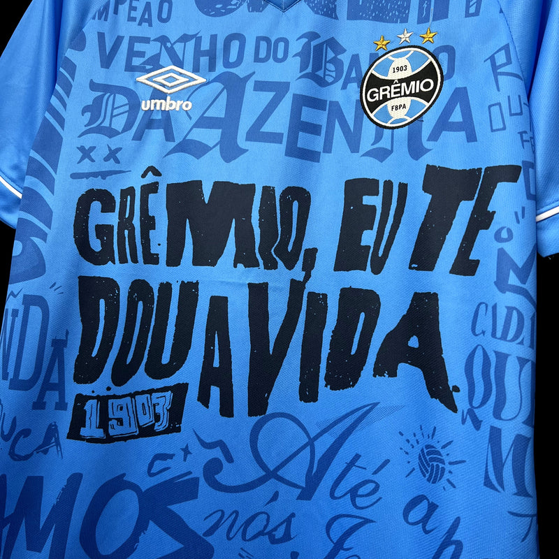 Camisa Grêmio Edição Especial "Grêmio, Eu Te Dou a Vida" Azul Masculina