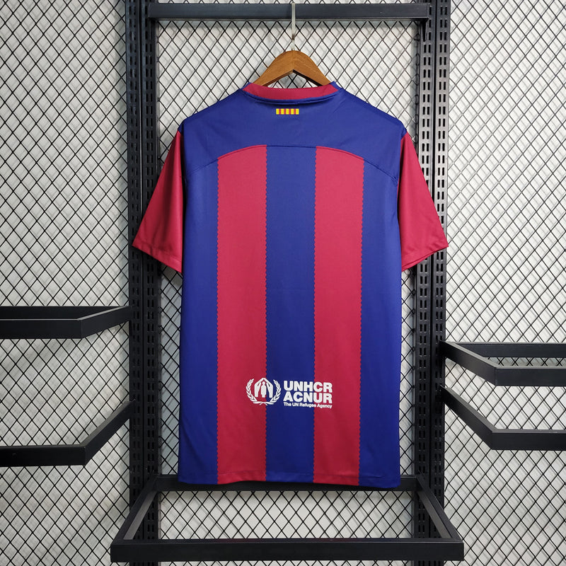 Barcelona Home 23/24 Red and Blue Men's Shirt