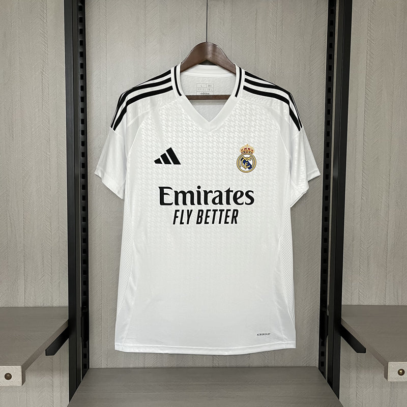 Camisa Adidas Real Madrid I 24/25 Masculina - Branco/Preto