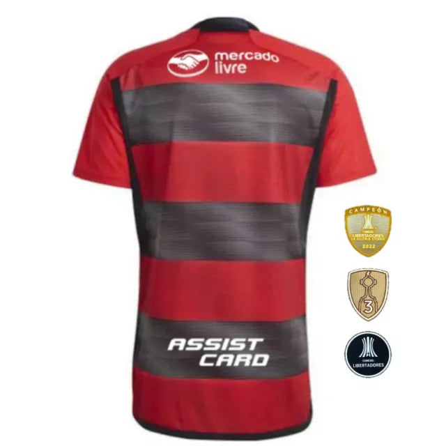 Flamengo I 23/24 Red/Black Shirt With Sponsorship and Patches for Men