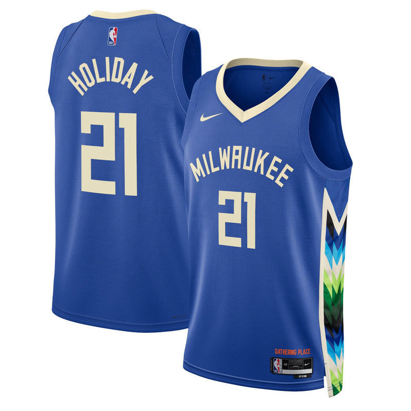 Regata Milwaukee Bucks Swingman City Edition 22/23 Azul Masculina